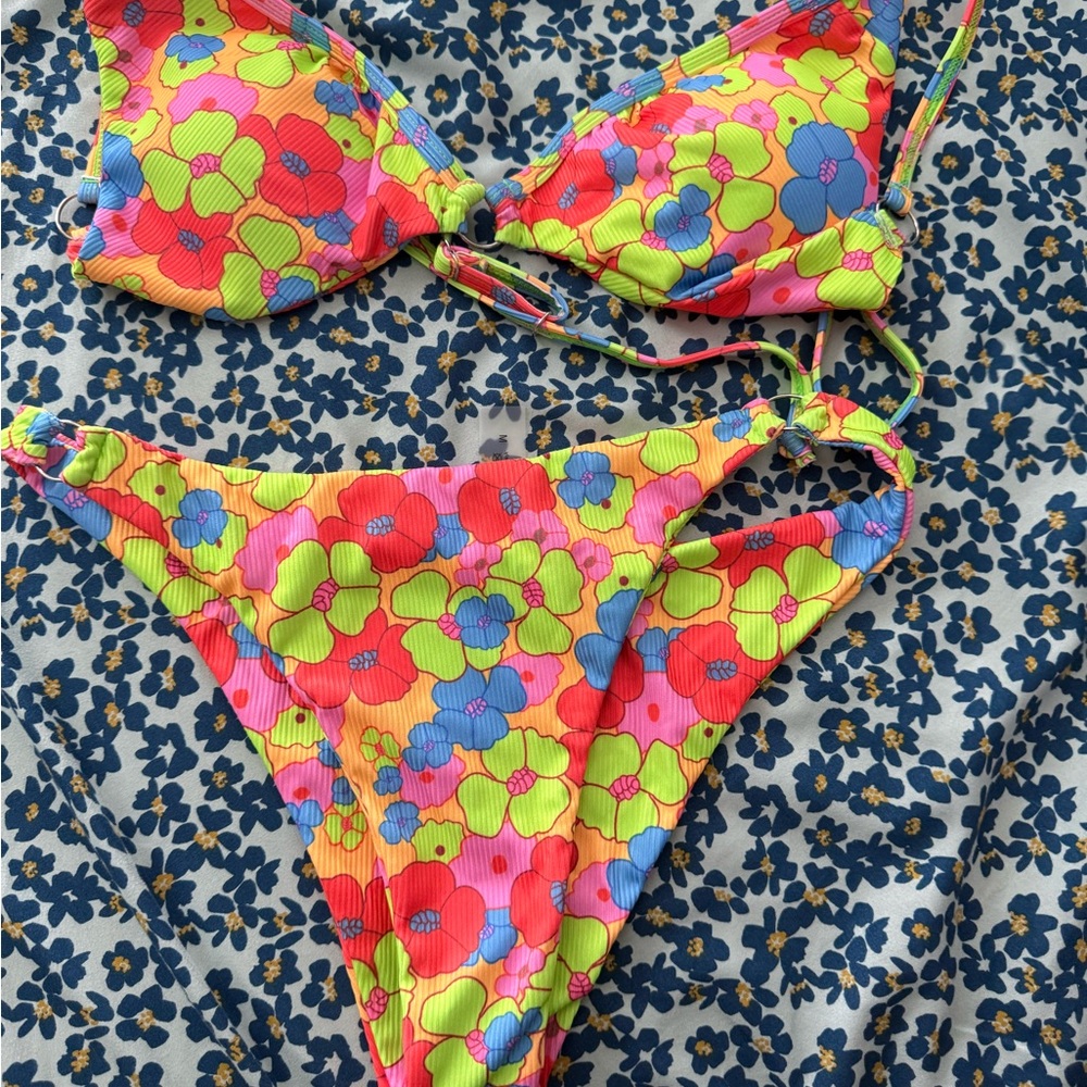 Zaful Floral Multicolor Bikini